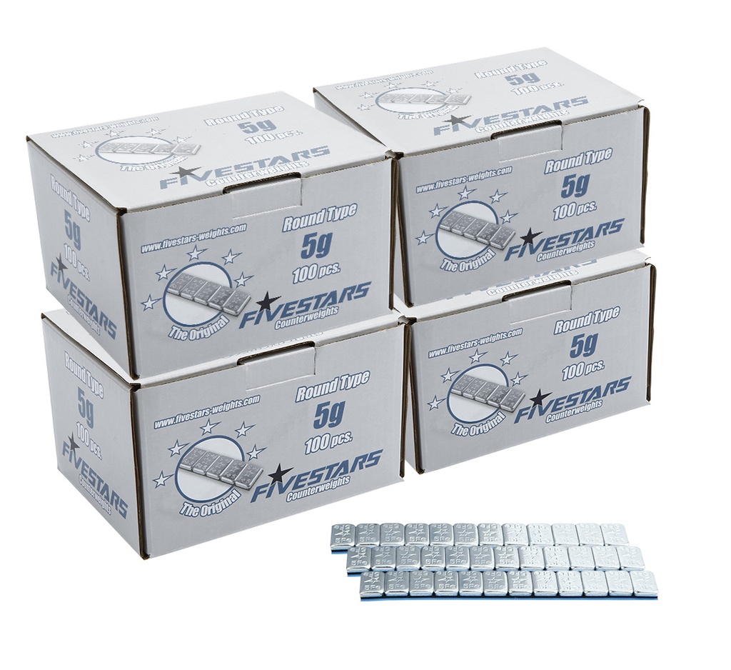 ᴿᴰ Adhesive FE weights FIVE STARS 5 g, round, 400 pcs (01-02-77, FIVE STARS)