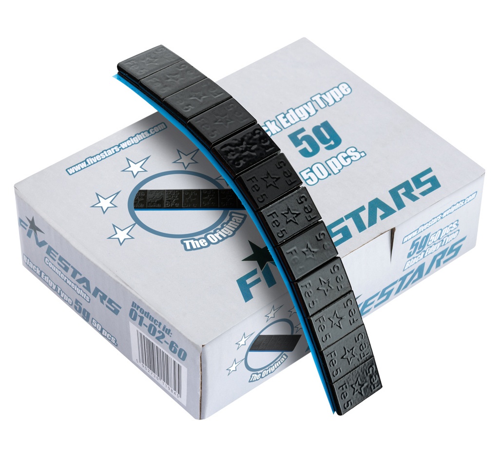 ᴿᴰ Lipnūs balansavimo svareliai FIVE STARS Edgy, juodi, 12×5 g, 50 vnt. (01-02-60, FIVE STARS)