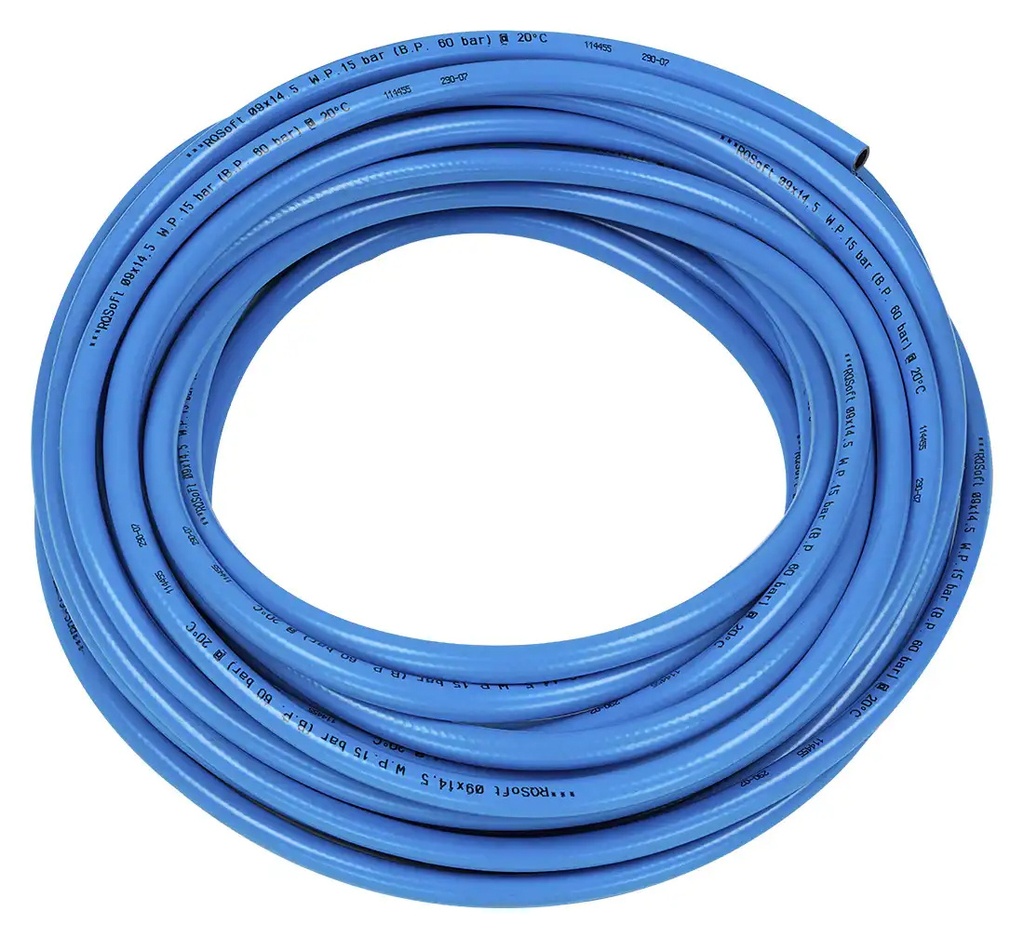 ᴿᴰ Taisna poliuretāna šļūtene RQSoft 9.0×14.5 mm, 20 m (05-02-61, RQS)