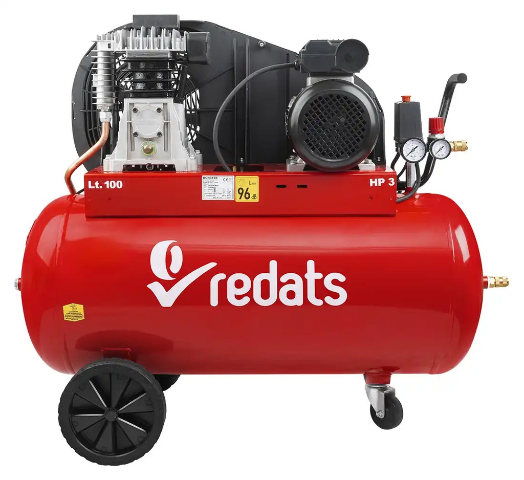 ᴿᴰ Stūmoklinis kompresorius 100 L 2,2 kW - 230V REDATS (16-01-27, REDATS)