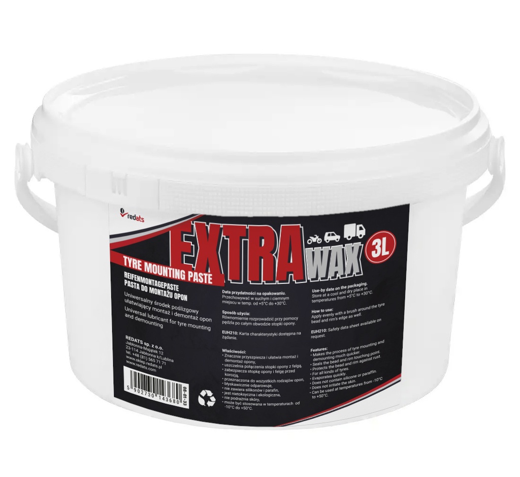 ᴿᴰ Padangų montavimo pasta Extra Wax, 3 kg (08-01-33, REDATS)