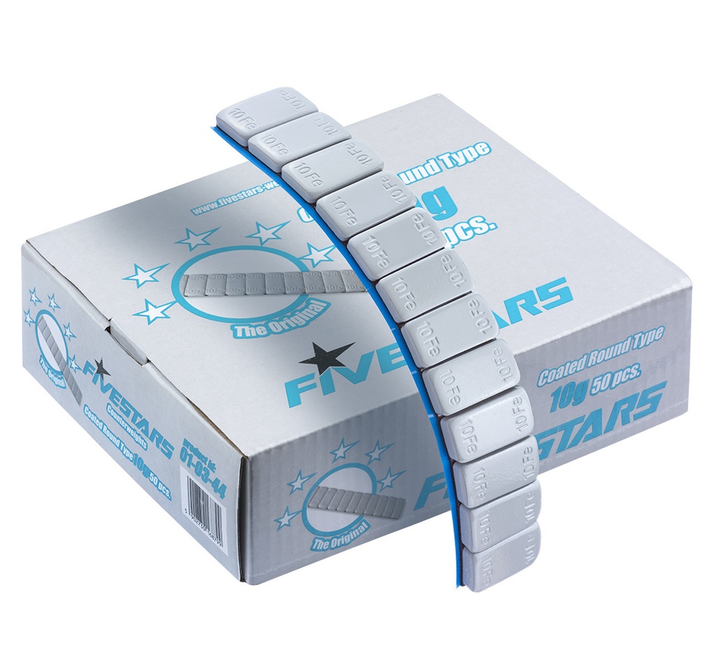 ᴿᴰ Coated FE adhesive weights with wide tape SUV 10 g, 50 strips (01-03-44, REDATS)