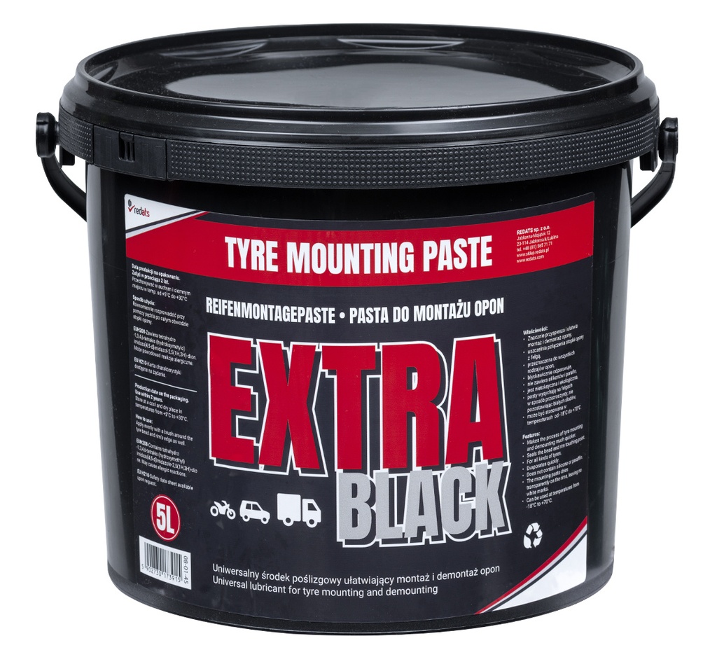 ᴿᴰ Padangų montavimo pasta EXTRA Black, 5 kg (08-01-45, REDATS)