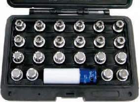 Socket set for Audi anti-theft wheel nuts, 20 pcs (05.090.80, MARCO TOOLS)