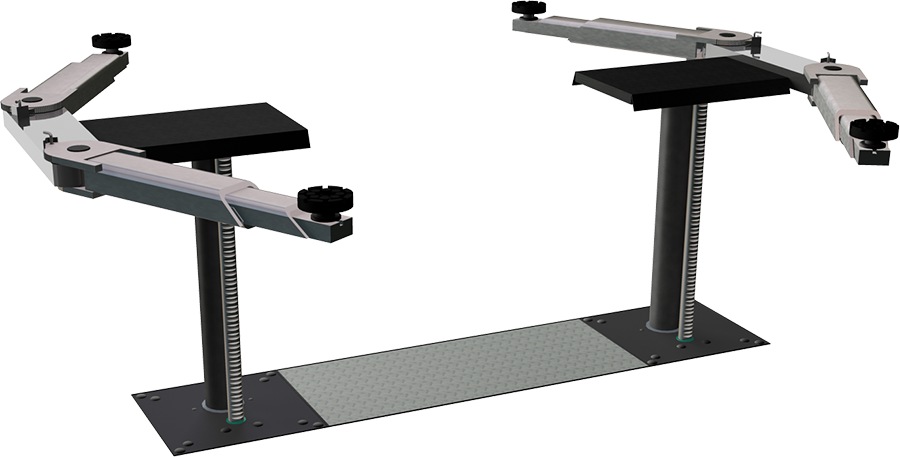 Two-ram lift P2-50 KK-35 with swing-arm supports, 3.5 t, 1900 mm stroke (P2-50.19-KK35, PITLIFT)