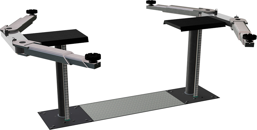Two-ram lift P2-50 KK-50 with swing-arm supports, 5 t, 1900 mm stroke (P2-50.19-KK50, PITLIFT)