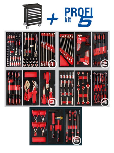 [05.088.06X] Įrankių vežimėlis su 7 stalčiais TMX PROFI, juodas (05.088.06X, MARCO TOOLS)