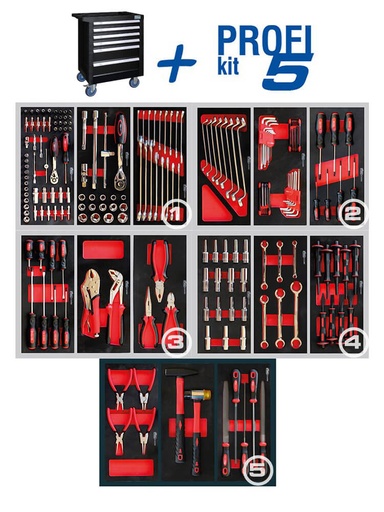 [05.088.85X] Tool trolley with 6 drawers, black (05.088.85X, MARCO TOOLS)