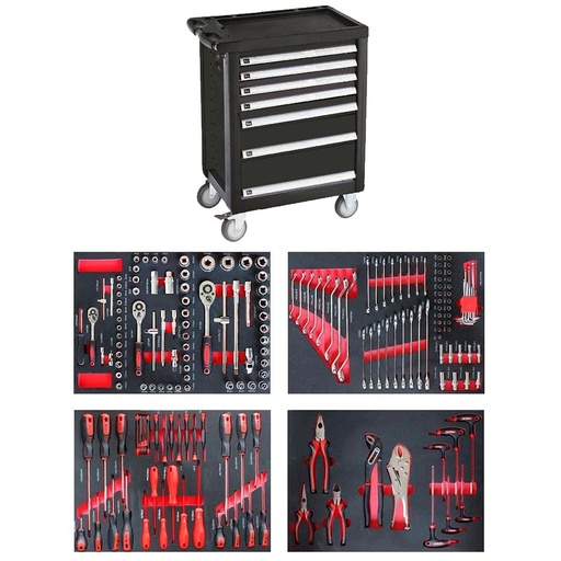 [05.088.150LE] Tool trolley with 7 drawers and 184 tools (05.088.150LE, MARCO TOOLS)