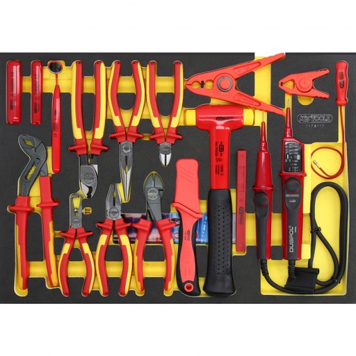 [117.6117] ERGOTORQUE VDE pliers set in foam insert, 17 pcs (117.6117, KS TOOLS)