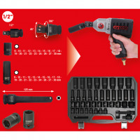 [515.0065] Šešiabriaunių smūginių galvučių rinkinys 1/2″, 40 vnt. (515.0065, KS TOOLS)