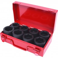 [515.0610] Impact socket set, hex, short, 8 pcs, 1", 27-38 mm (515.0610, KS TOOLS)