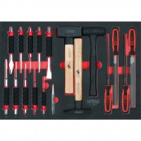 [711.0018] SCS vīļu, kaltu un āmuru komplekts, 18 gab., 1/1 sistēmas ieliktnī (711.0018, KS TOOLS)