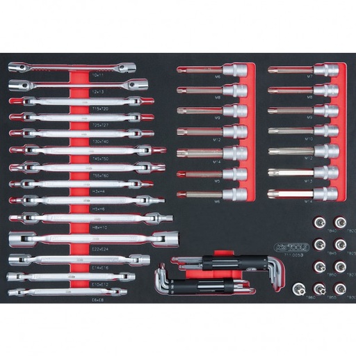 [711.0053] SCS atslēgu komplekts, 53 gab., 1/1 sistēmas ieliktnī (711.0053, KS TOOLS)