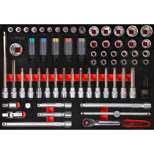 [811.0064] 1/2" bit socket set in foam insert, 64 pcs (811.0064, KS TOOLS)