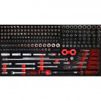 [813.0213] 1/4" + 3/8" muciņu komplekts putuplasta ieliktnī, 213 gab. (813.0213, KS TOOLS)