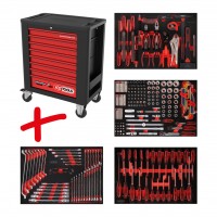 [815.4241] PERFORMANCEplus P15 įrankių vežimėlio rinkinys su 241 įrankiu 4 stalčiuose (815.4241, KS TOOLS)