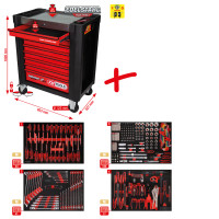 [810.4241] PERFORMANCEplus P10 įrankių vežimėlio rinkinys su 241 įrankiu 4 stalčiuose (810.4241, KS TOOLS)