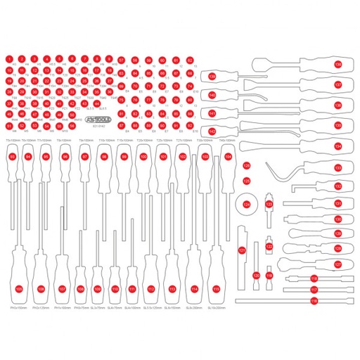 [821.0142-97] Empty foam insert for 821.0142 (821.0142-97, KS TOOLS)