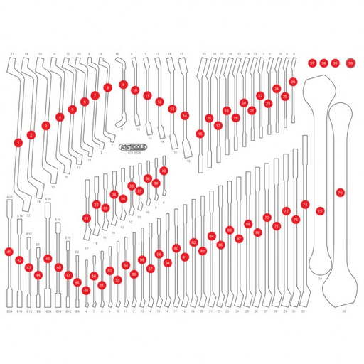 [821.0076-97] Empty foam insert for 821.0076 (821.0076-97, KS TOOLS)