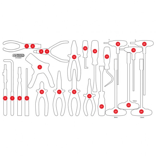 [813.0024-97] Empty foam insert for 813.0024 (813.0024-97, KS TOOLS)
