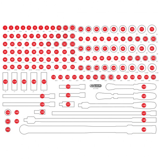 [821.0149-97] Empty foam insert for 821.0149 (821.0149-97, KS TOOLS)