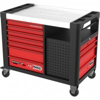 [873.5008] PERFORMANCEplus P35 instrumentu ratiņi ar 12 atvilktnēm, melni/sarkani, tukši (873.5008, KS TOOLS)