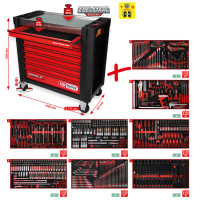 [825.8660] PERFORMANCEplus P25 instrumentu ratiņu komplekts ar 660 instrumentiem 8 atvilktnēs (825.8660, KS TOOLS)