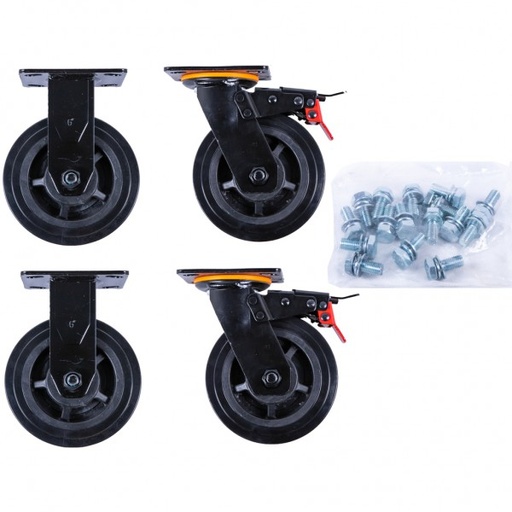 [873.7014-R013P] Caster set for P45 workshop trolley (873.7014): 2 swivel + 2 fixed, incl. screws (873.7014-R013P, KS TOOLS)