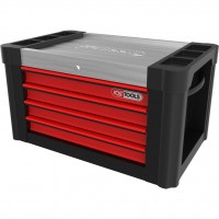 [873.0004] PERFORMANCEplus P10TC instrumentu ratiņu virsskapis ar 4 atvilktnēm, melns/sarkans (873.0004, KS TOOLS)