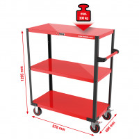 [890.0009] Workshop service trolley with 3 shelves, 1205x978x488 mm (890.0009, KS TOOLS)