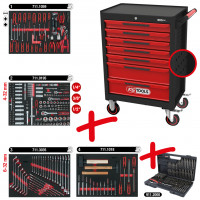 [897.7515] ECOline workshop trolley with 7 drawers and 515 tools, black/red (897.7515, KS TOOLS)