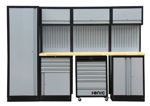 [4731517] Įrankių spintelių komplektas su medienos stalviršiu (4731517, SONIC)