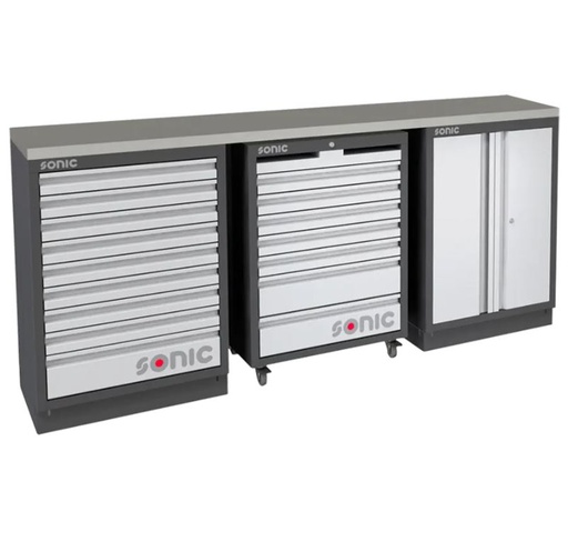 [4731527] Įrankių spintelių komplektas su mediniu stalviršiu, 2193 mm (4731527, SONIC)