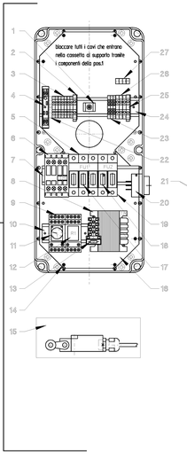 [058003260] Elektrosistēma 5STD iebūvējamam pacēlājam ar parkošanu (058003260, RAVAGLIOLI)