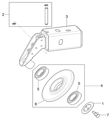 [710191300] Broached guide with roller, assembly (710191300, RAVAGLIOLI)
