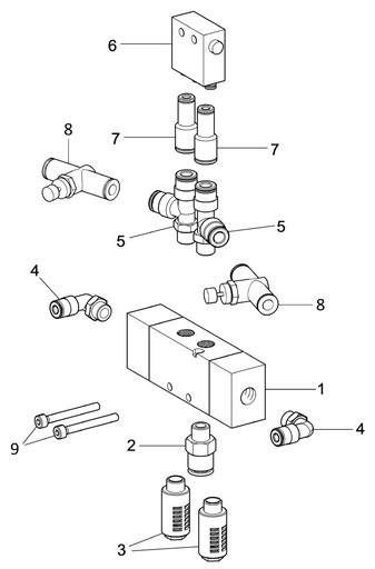 [730093862] Montāžas galvas pneimatiskās vadības mezgls (730093862, RAVAGLIOLI)