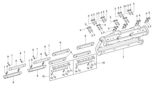 [752291080] Support bracket with sliding shoes (752291080, RAVAGLIOLI)