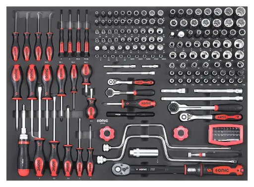 [219401] Tool Set for Trolley 1/4 in., 3/8 in. and 1/2 in. SFS-XL, 194 pcs (219401, SONIC)