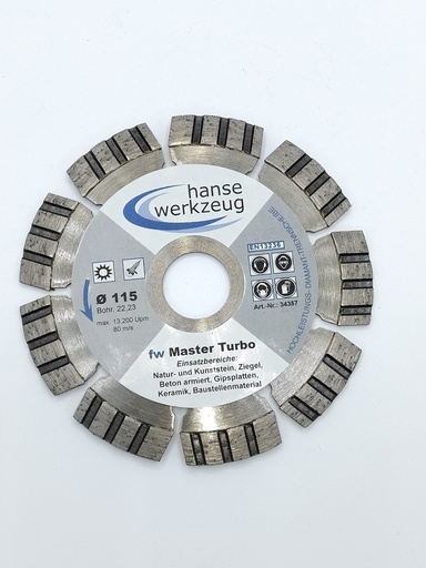 [00034357] Master**TURBO** Diamant- Trennscheibe 115 x 22,3mm (00034357, PICHLER)