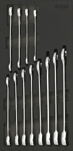 [601228] Įrankių komplektas į vežimėlius - terkšliniai raktai (12vnt) Sonic Equipment BV (601228, SONIC)