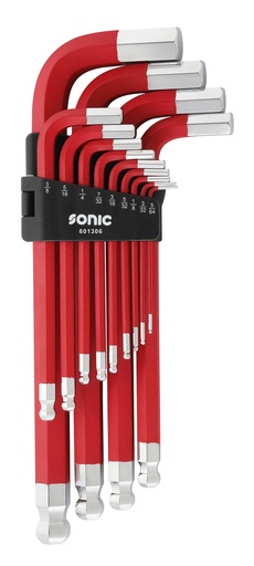 [601306] Lenktų šešiakampių raktų rinkinys SAE su magnetu 13 vnt (601306, SONIC)