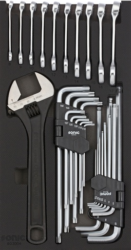 [603004] Įrankių komplektas į vežimėlius, 30 vnt., SONIC EQUIPMENT (603004, SONIC)