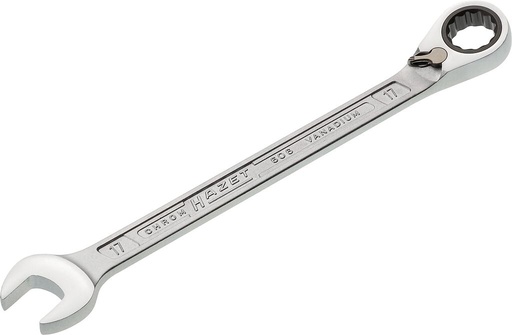 [606-17] Ratcheting combination wrench - Outside 12-point traction profile (606-17, HAZET)