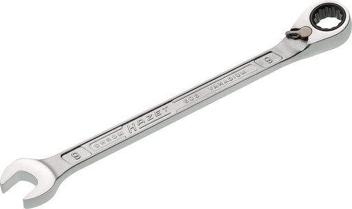 [606-9] Ratcheting combination wrench - Outside 12-point traction profile (606-9, HAZET)