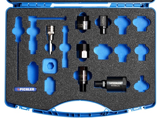 [60384225] Injector disassembly adapter STARTER SET of BOSCH and DELPHI injection nozzles (60384225, PICHLER)