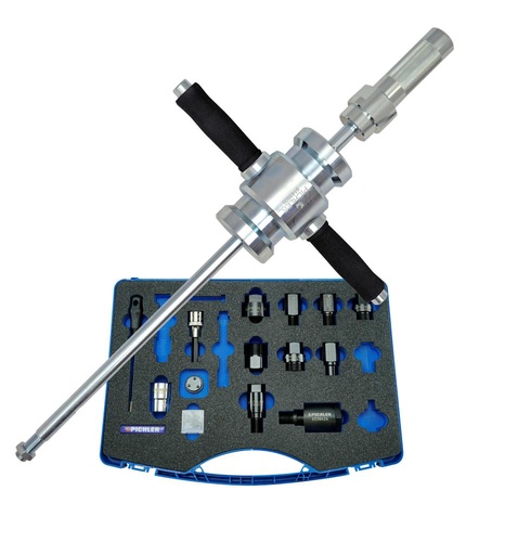 [60384680] Injector Puller Kit "Manuel" Slide Hammer 8.0 kg & Adapter Set 15 pc (60384680, PICHLER)