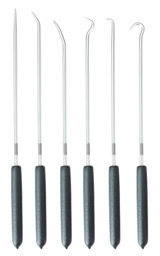 [60476215] Hook set UNI, 6 pcs., with non-slip handle, 250 mm long (60476215, PICHLER)