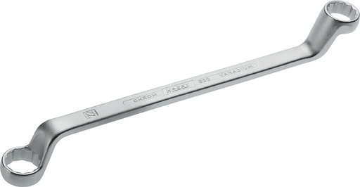 [630-21X22] Dvigubas žiedinis (kilpinis) raktas, išorinis 12 briaunų traukos profilis, 21 × 22 mm (630-21X22, HAZET)