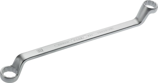 [630-21X23] Dvigubas žiedinis (kilpinis) raktas, išorinis 12 briaunų traukos profilis, 21 × 23 mm (630-21X23, HAZET)